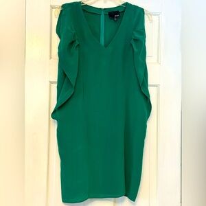 Greylin‎ Anthropologie Emerald Green Sheath Midi Dress V-Neck